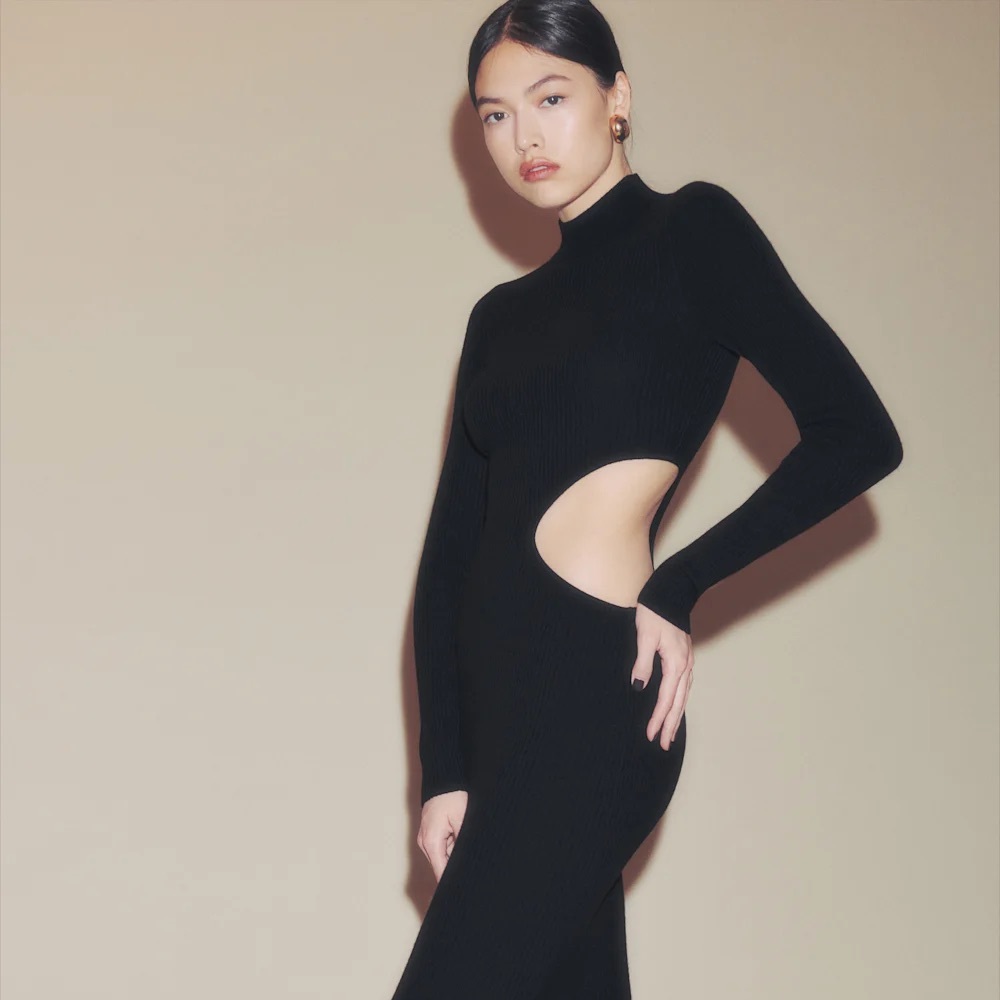 Reformation Vallo Cashmere Cut Out Dress